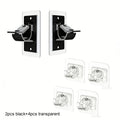 No-Drill Curtain Rod Brackets – Self-Adhesive Holders 2/6 Pack Curtain Rod Brackets SPOT 2black-4transparent