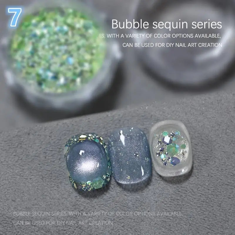 Bubble Nail Glitter Jar – Mixed Sequins & Hexagonal Glitter Nail Art Glitter SPOT 7