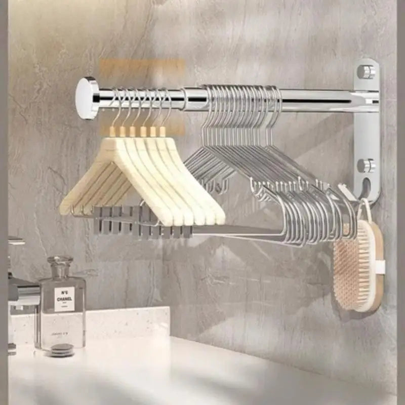 Wall-Mounted Stainless Steel Clothes Hanger Storage Rack Hanger Storage Rack SPOT