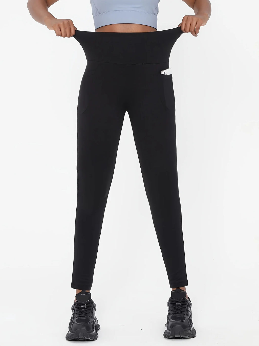 Women's Plus Size High-Waist Black Yoga Leggings | Stretchy Yoga Leggings SPOT