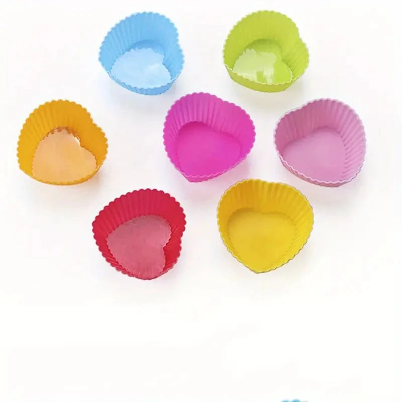 Silicone Cupcake Molds – Reusable Non-Stick Muffin Baking Cups Silicone Baking Molds SPOT 20pcs heart China Mainland
