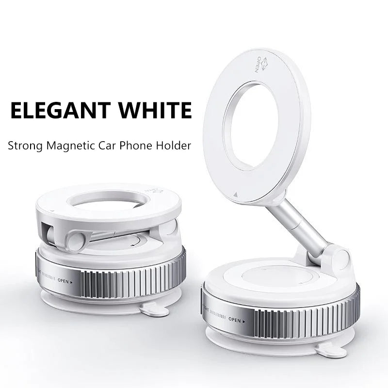Foldable Magnetic Car Phone Mount – 360° Rotating Holder Car Phone Mount SPOT white