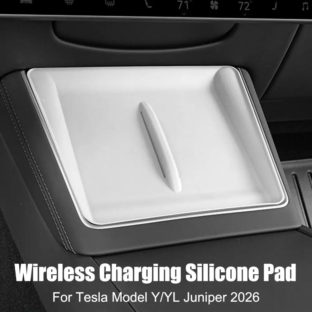 Wireless Charging Silicone Pad – Tesla Model Y/YL Juniper 2026 Car Console Charger Pad SPOT