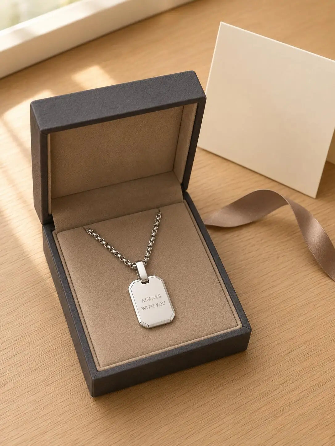 Custom Engraved Dog Tag Necklace | Stainless Steel Pendant Personalized Pendant Necklace SPOT