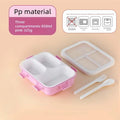 Macaron Bento Box – Leakproof 3-Compartment Lunch Box 850ml Bento Lunch Box SPOT 3 grids-pink 850ml