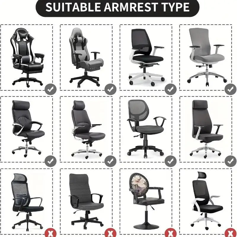 Stretch Chair Armrest Covers 1 Pair – Soft Polyester Universal Fit Chair Armrest Covers SPOT