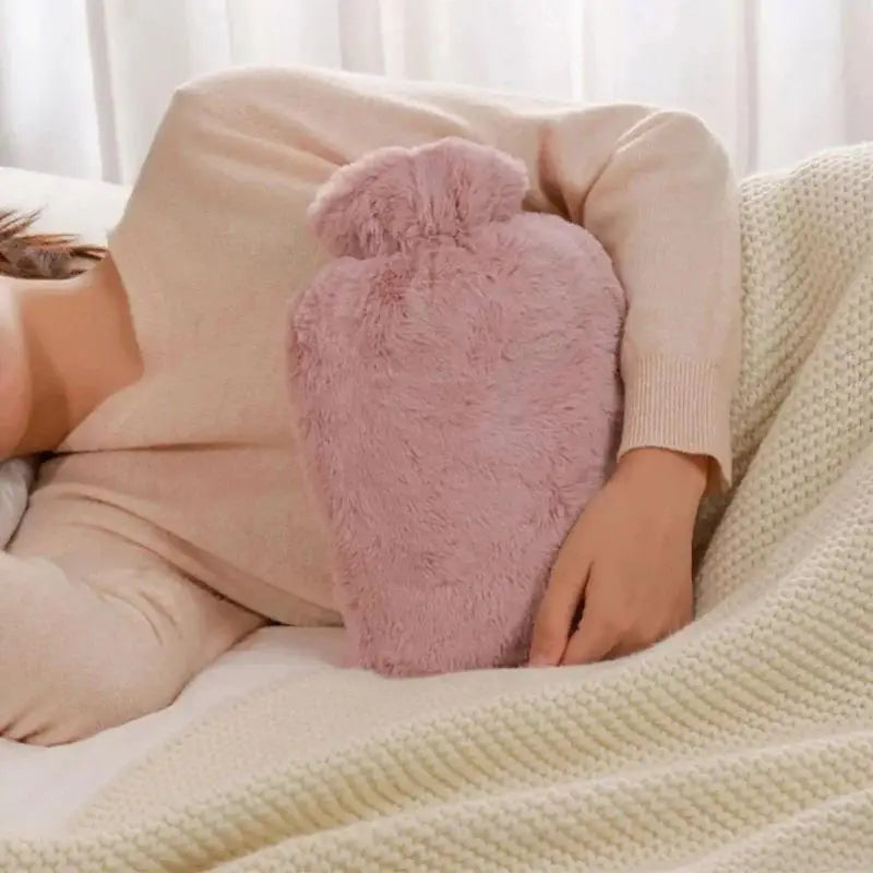 Plush Hot Water Bottle 1000ml – Soft Removable Washable Cover Hot Water Bottle SPOT