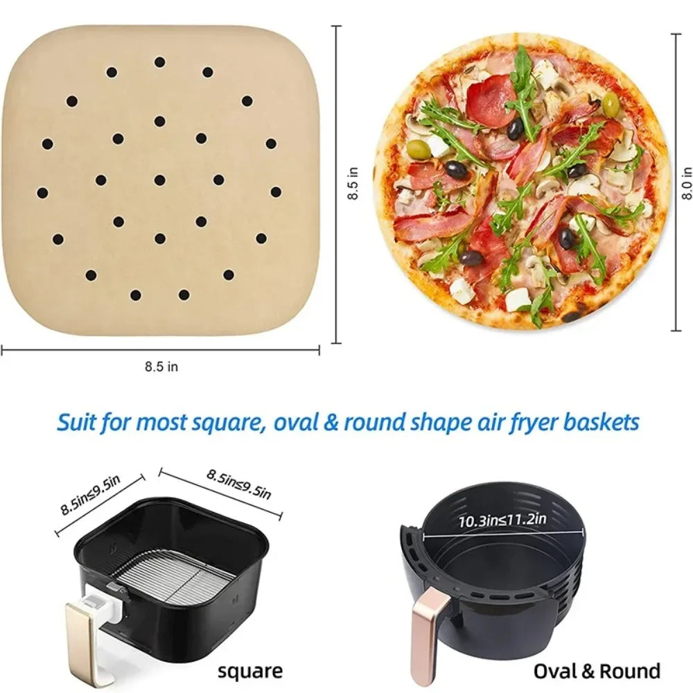 100-Pack Air Fryer Parchment Liners – 7.5, 8.5 & 9 Inch Air Fryer Liners SPOT