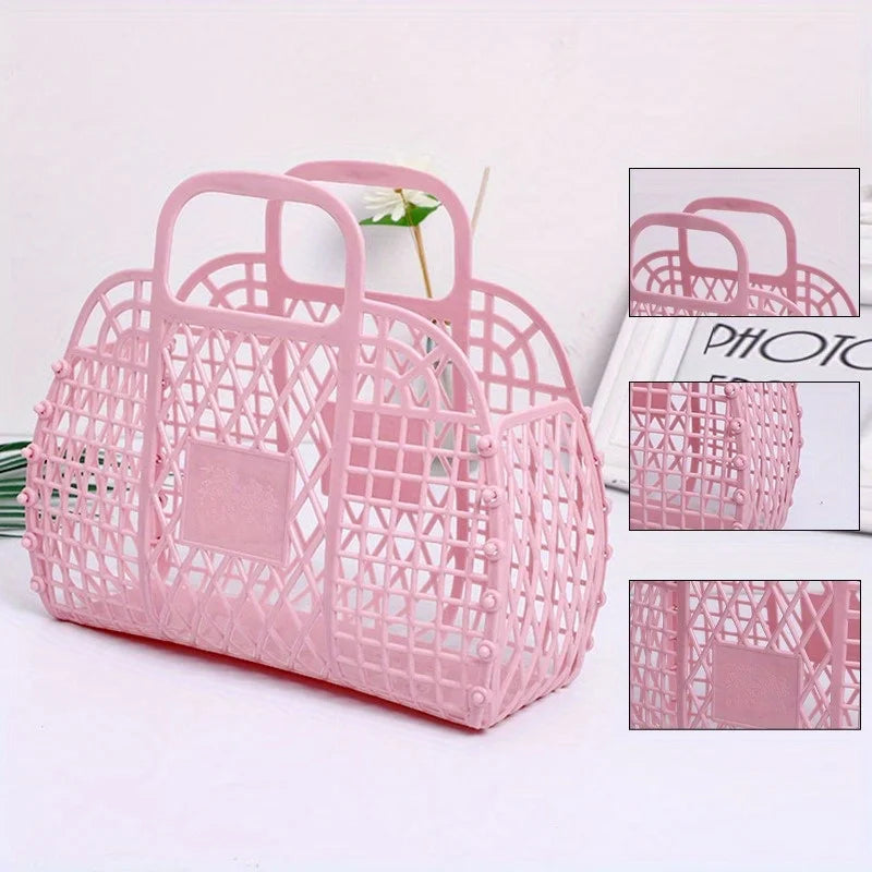 Collapsible PVC Storage Basket – Travel Cosmetic & Beach Bag Collapsible Storage Basket SPOT