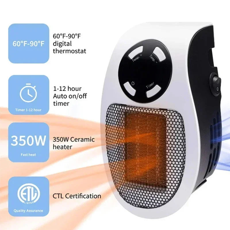 Wall-Mounted 350W Ceramic Electric Space Heater with Remote Electric Space Heater SPOT
