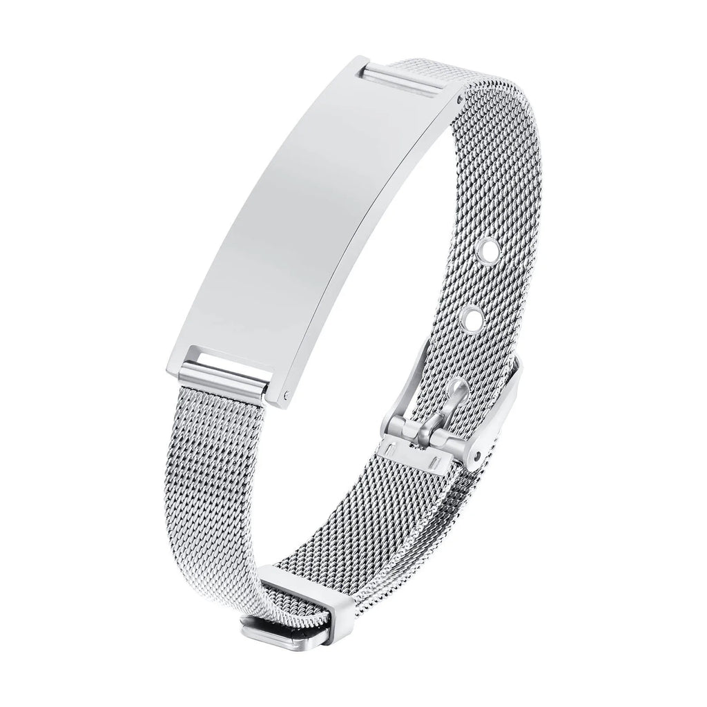 Personalized ID Bracelet Stainless Steel Gold | Unisex ID Bracelet SPOT BR-1617S Width 16mm