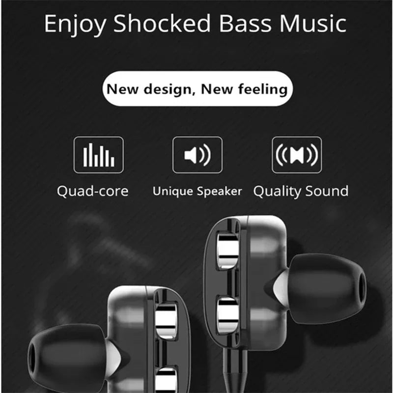 VIKEFON 3.5mm Wired Earbuds – Dual Driver HiFi Bass & Mic Wired In-Ear Earbuds SPOT
