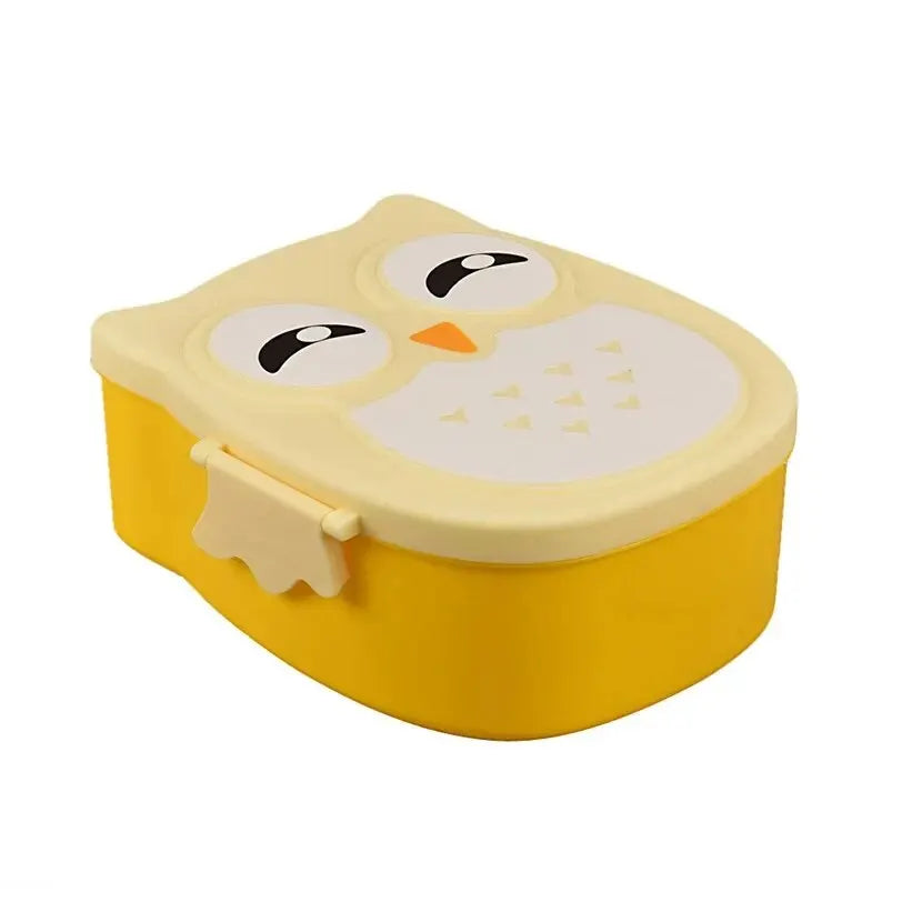 Owl Shaped Kids Bento Lunch Box with Compartments & Lids Kids Bento Lunch Box SPOT 1pc Yellow