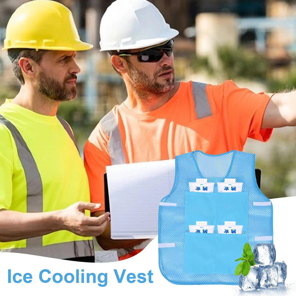 Ice Cooling Vest with 8 Ice Packs – Outdoor Summer Cooler Ice Cooling Vest SPOT