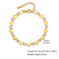 Geometric Link Bracelet | 18K Gold Plated Stainless Steel CZ Link Chain Bracelet SPOT BR-3126G