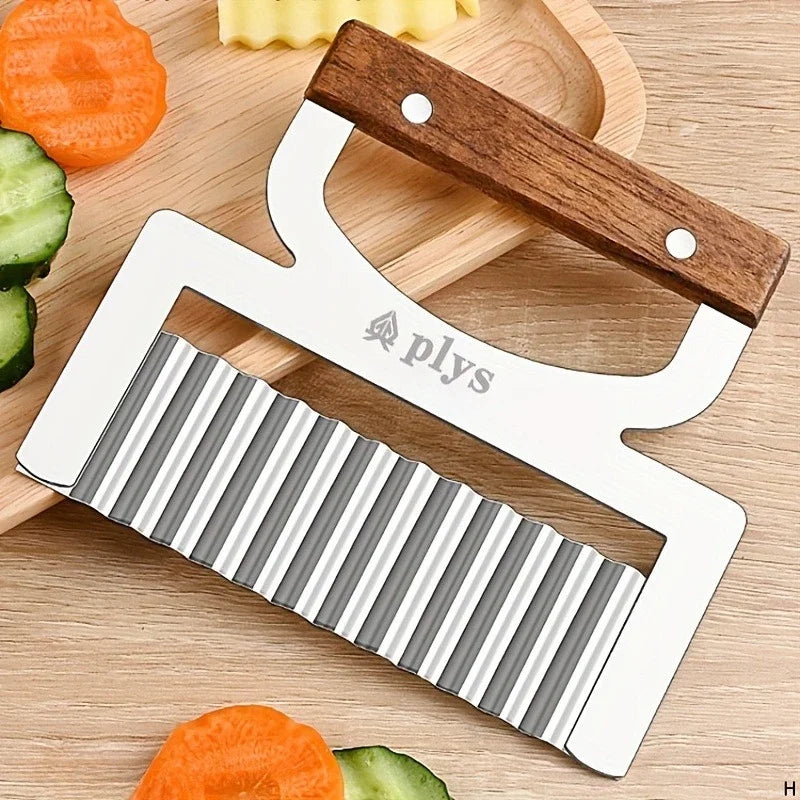 Stainless Steel Wavy Knife Potato Peeler & Veg Flower Cutter Vegetable Peeler Slicer SPOT 1PC