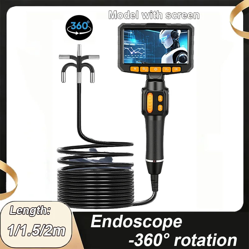360° Articulating Borescope 1080P 6mm | 4.3" LCD Inspection Camera Articulating Inspection Camera SPOT