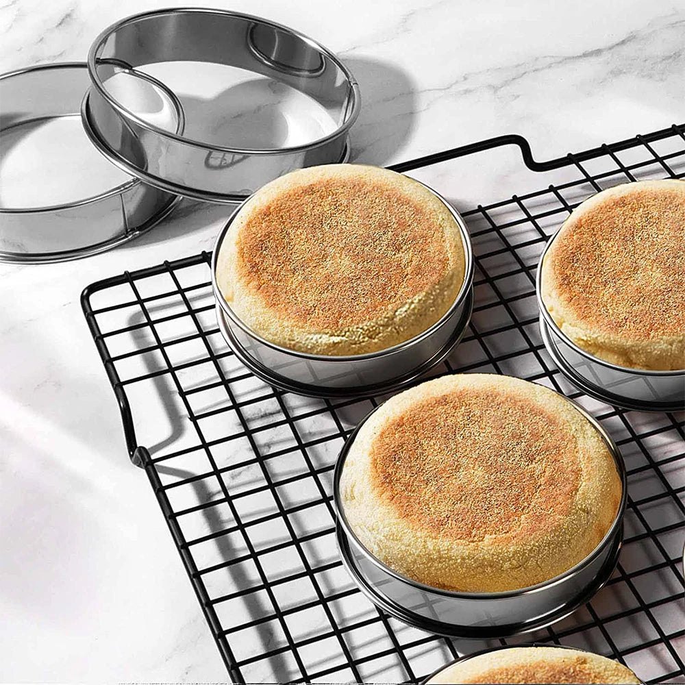 Stainless Steel Tart Rings 8cm & 10cm – 2-Piece Baking Mold Set Baking Tart Rings SPOT