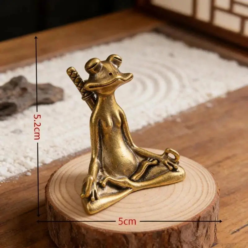 Zen Meditation Frog Statue – Vintage Alloy Tea Table Décor Decorative Figurine SPOT