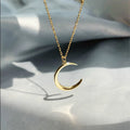 Crescent Moon Silver-Plated Pendant Necklace | Clavicle Chain Pendant Necklace SPOT Gold