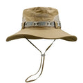 Men's Wide Brim Mesh Bucket Hat – Safari Fishing Outdoor Cap Outdoor Bucket Hat SPOT Khaki