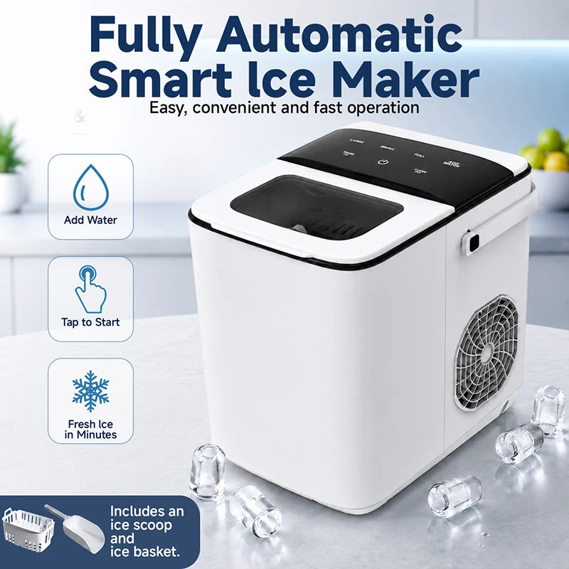 Smart Countertop Ice Maker – 9 Cubes in 6 Min, Touch Control Countertop Ice Maker SPOT