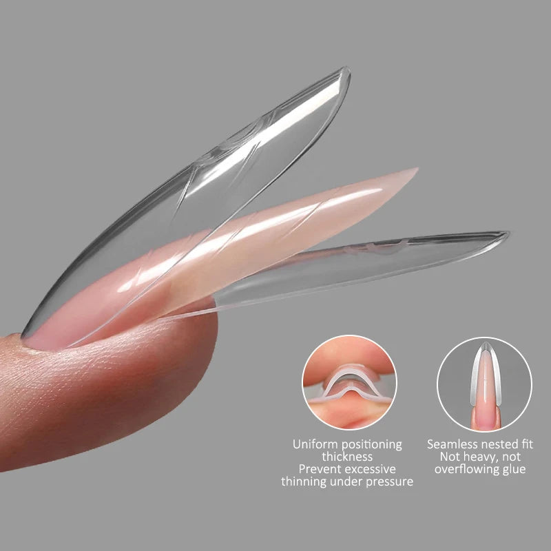 Sandwich Dual Nail Forms 240pcs 14 Sizes – Coffin & Almond Nail Extension Forms SPOT