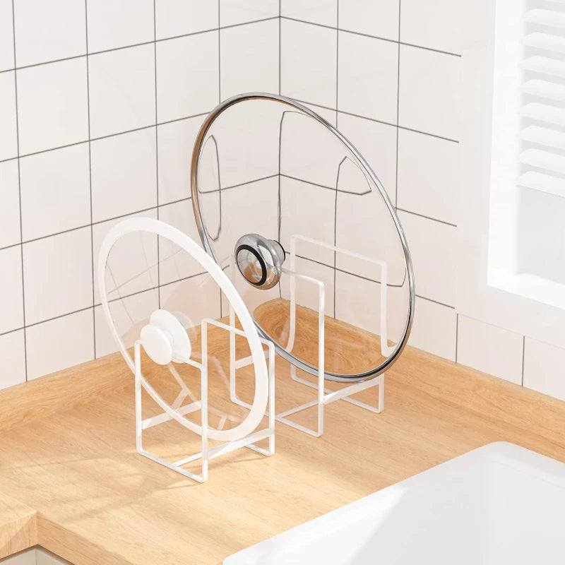 WOOJACK Metal Cabinet Dish Rack – Plate & Pan Organizer (L) Cabinet Dish Rack SPOT