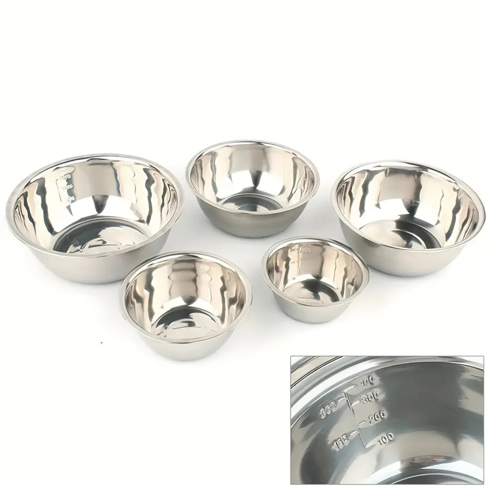 5-Piece Stainless Steel Nesting Mixing Bowl Set | Non-Slip Mixing Bowl Set SPOT