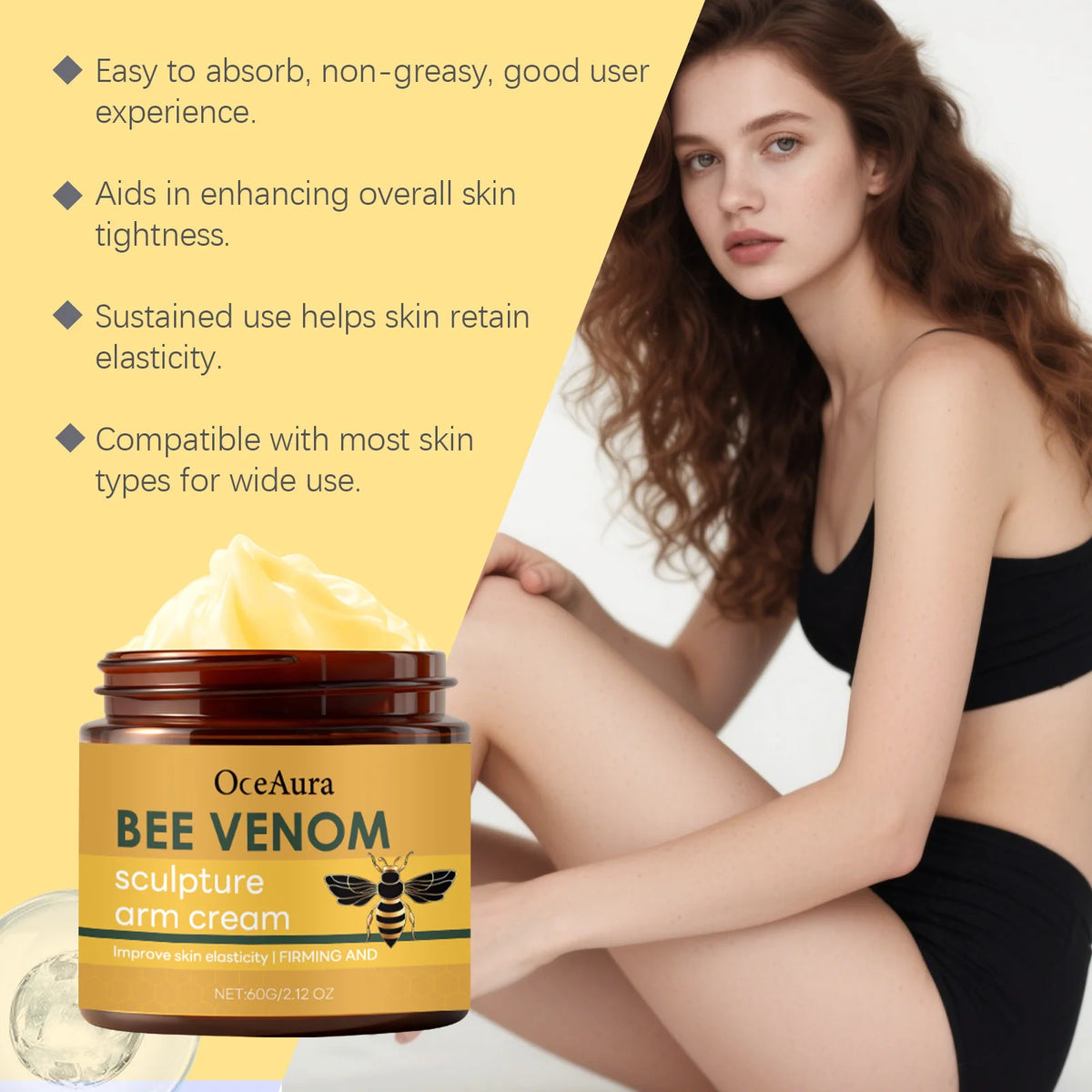OceAura Bee Venom Firming Body Cream – Tighten & Brighten Skin Firming Body Cream SPOT