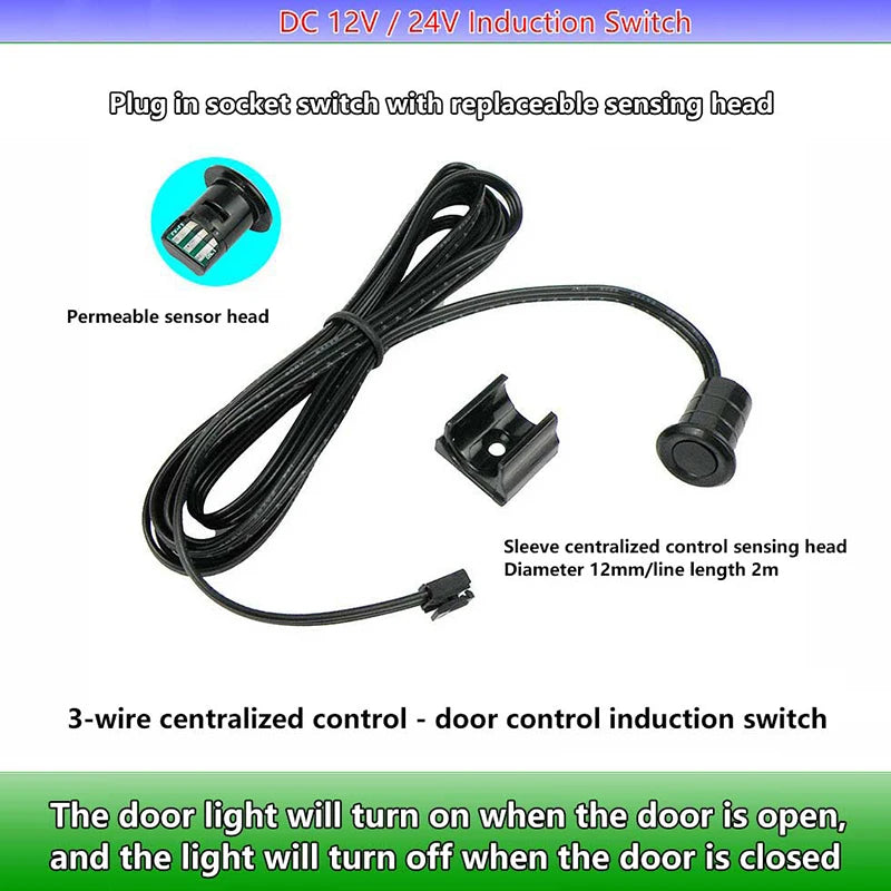 Mini LED Cabinet Sensor – PIR, Touch & Hand Sweep 12V–24V Cabinet Light Sensor SPOT Single Door
