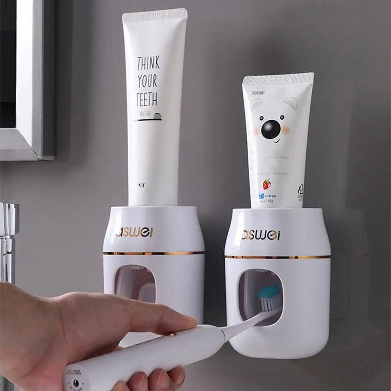 Wall-Mounted Toothpaste Dispenser & Storage Rack – No-Drill Toothpaste Dispenser SPOT