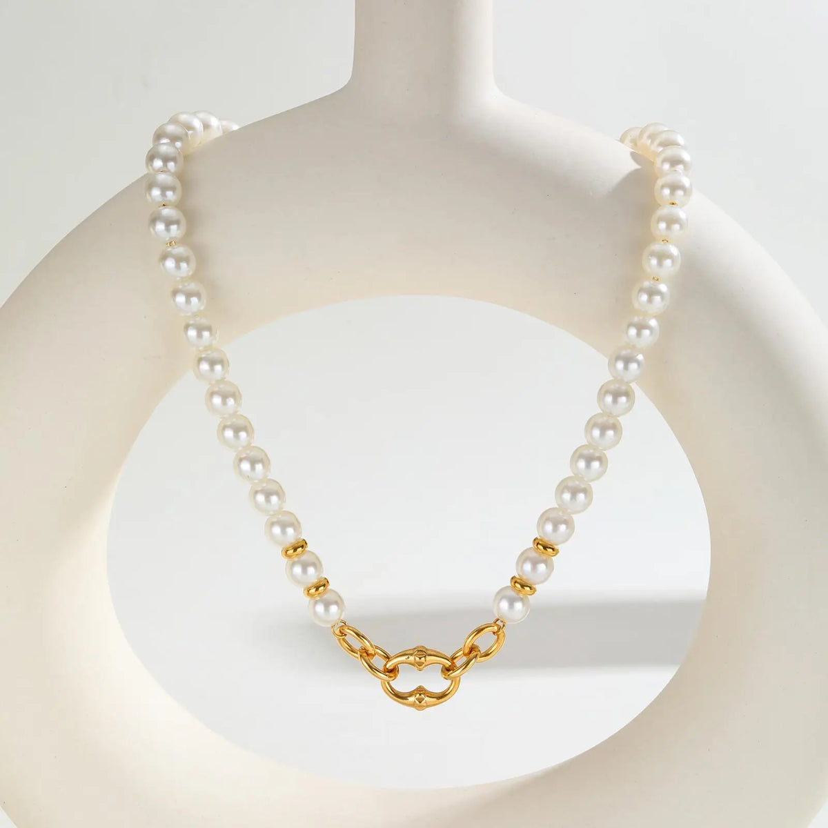 Meaeguet 8mm Pearl Choker Necklace – Stainless Steel Waterproof Pearl Choker Necklace SPOT Default Title