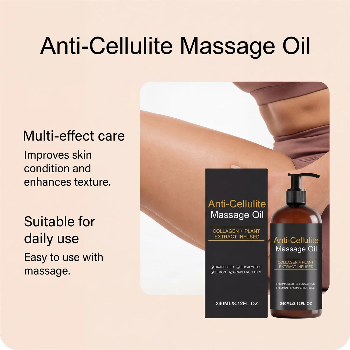 Hoygi Firming Body Massage Oil with Collagen – 240ml Body Massage Oil SPOT