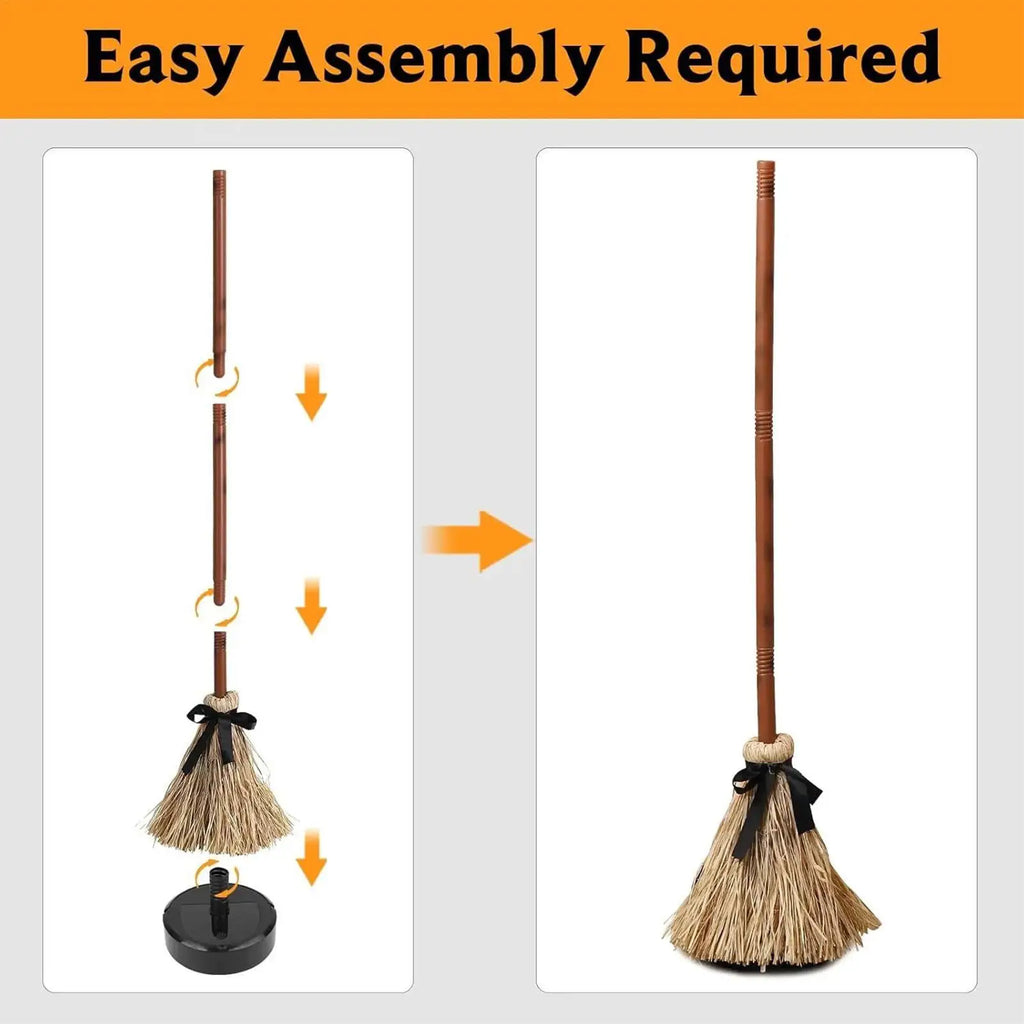 Halloween Floating Witch Broom – Motion Sensor & Spooky Sounds Halloween Decoration Prop SPOT