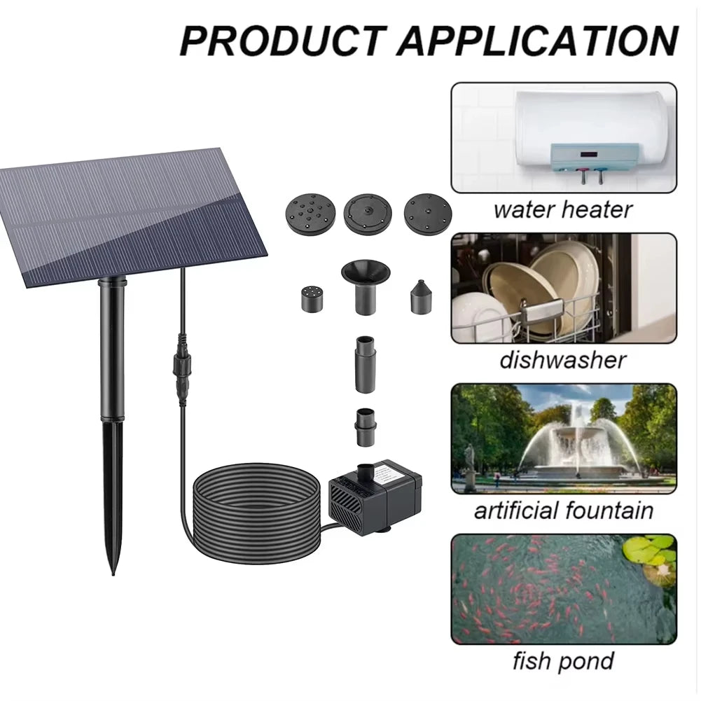 Mini 5W Solar Fountain Pump Kit – Garden, Pool & Bird Bath Solar Fountain Pump SPOT