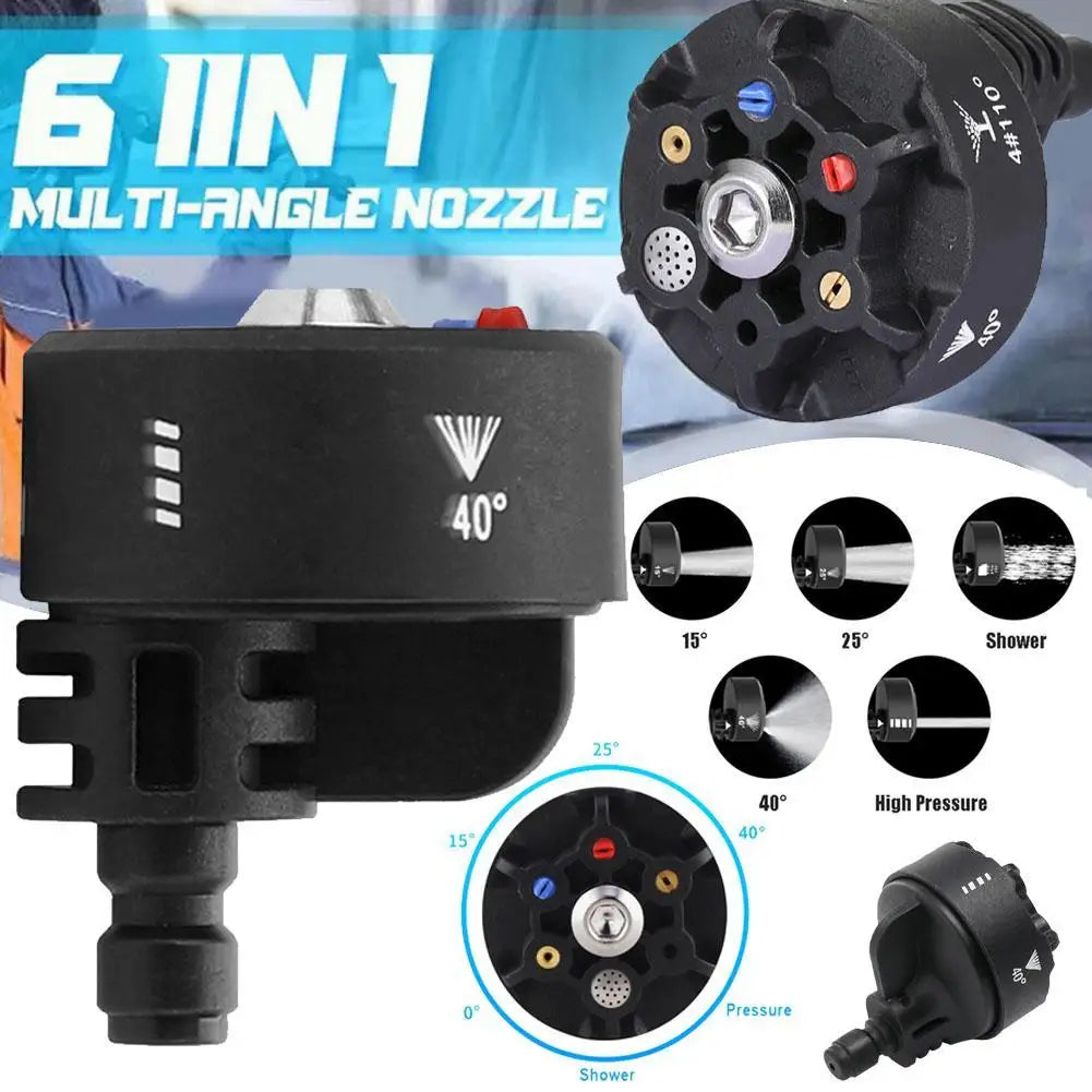 6-in-1 Pressure Washer Nozzle 1/4" Quick Connect 3000 PSI Pressure Washer Nozzle SPOT