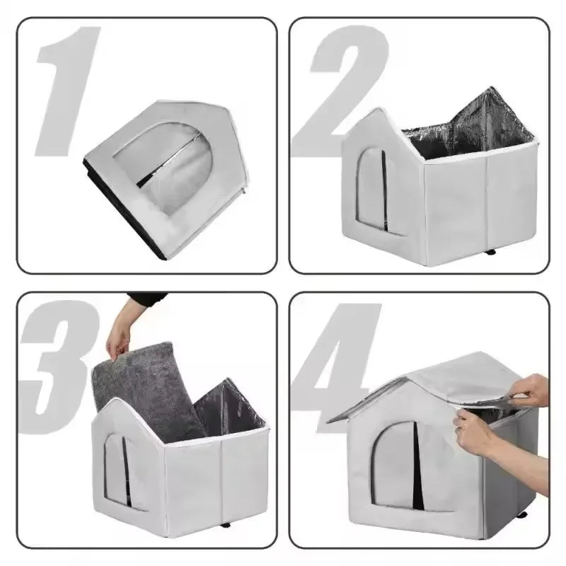 All-Weather Outdoor Cat House – Waterproof Insulated Raised Outdoor Cat House SPOT