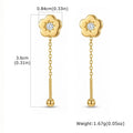Bow Heart Drop Earrings – 18K Gold Plated Threader Earrings Drop Earrings SPOT ED-1063G