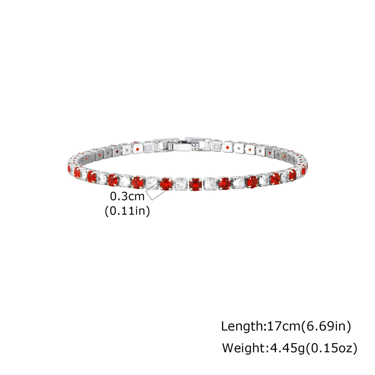 Two-Tone Tennis Bracelet – 3mm Cubic Zirconia Stacking Bangle Tennis Bracelet SPOT PBR-399S01 17cm