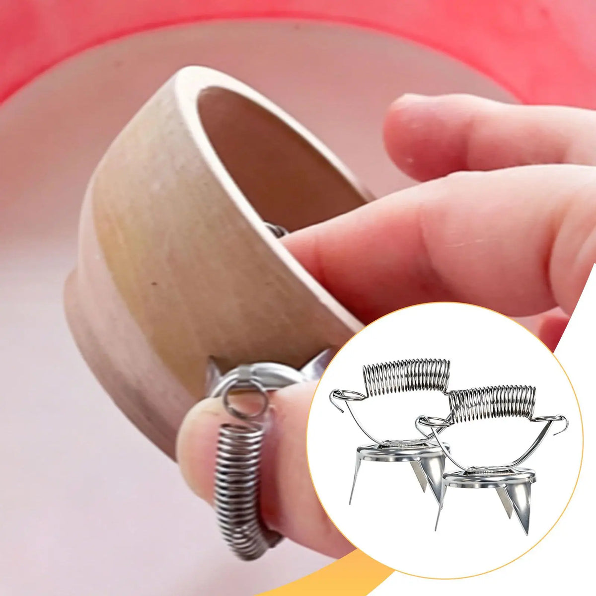 Stainless Steel Pottery Glazing Clips – Ceramic Glaze Tool 2-Pack Pottery Glazing Tool SPOT