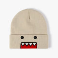 Domo Kun Embroidered Knit Beanie – Unisex Hip Hop Winter Hat Knit Beanie Hat SPOT Khaki One Size