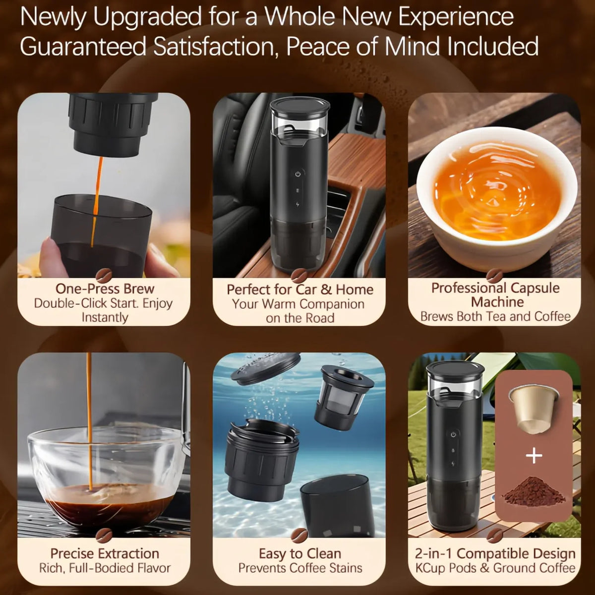 DUTRIEUX 2-in-1 Capsule & Ground Coffee Machine – 8 Bar Capsule Coffee Machine SPOT