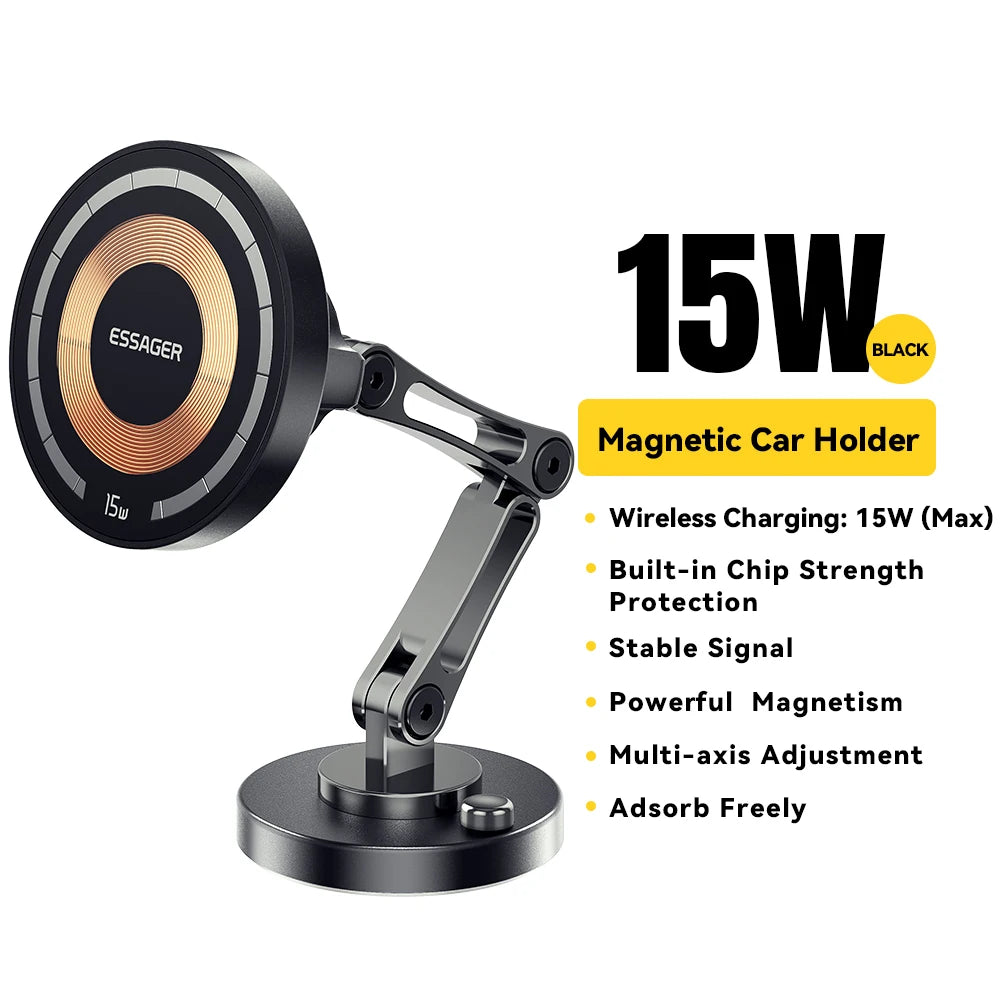 Essager 15W Magnetic Wireless Car Charger & Phone Holder Wireless Car Mount SPOT Charging Style China Mainland