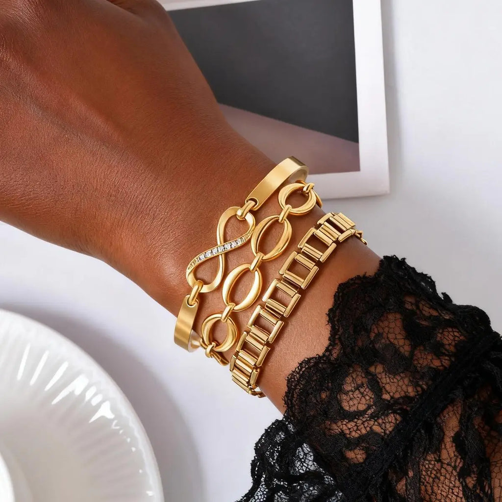 Gold Plated Stackable Chain Bracelet – Tarnish-Free Women's Chain Bracelet SPOT