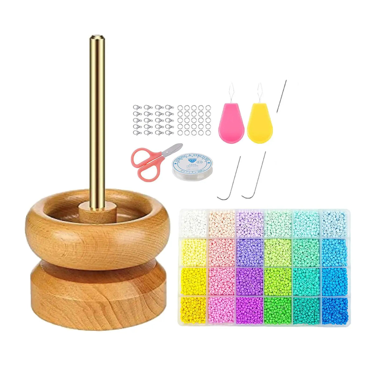 Wooden Bead Spinner Set – DIY Jewelry Making Kit, 12000 Beads Jewelry Making Kit SPOT