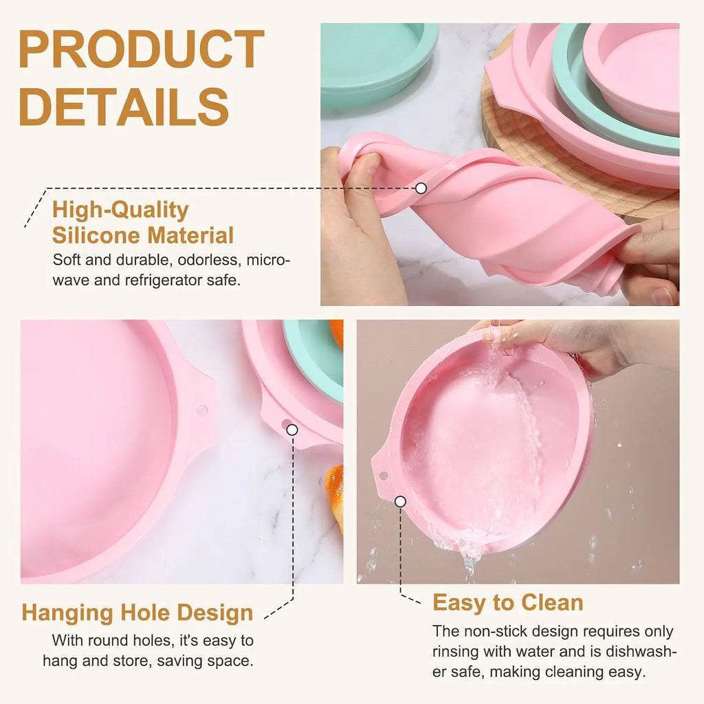 4-Pack Silicone Rainbow Layer Cake Mold – Oven & Microwave Safe Silicone Cake Mold SPOT