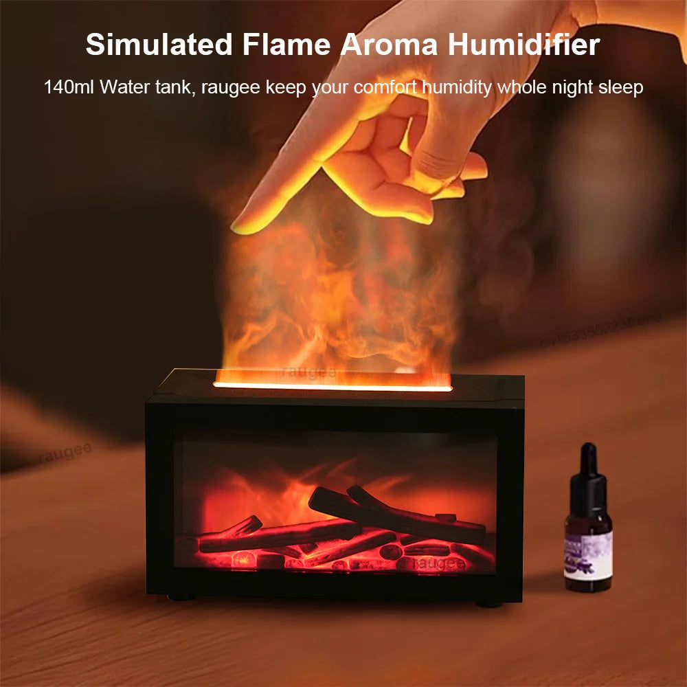Mini Fireplace Flame Aroma Diffuser & Humidifier with LED Light Aroma Diffuser Humidifier SPOT