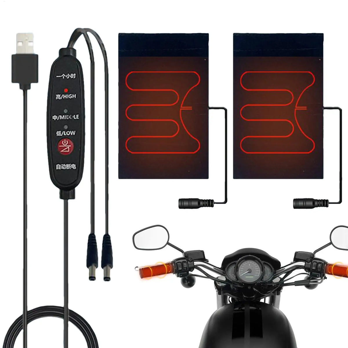 USB Heated Handlebar Grip Covers – 3 Heat Levels for Bikes Heated Handlebar Grips SPOT