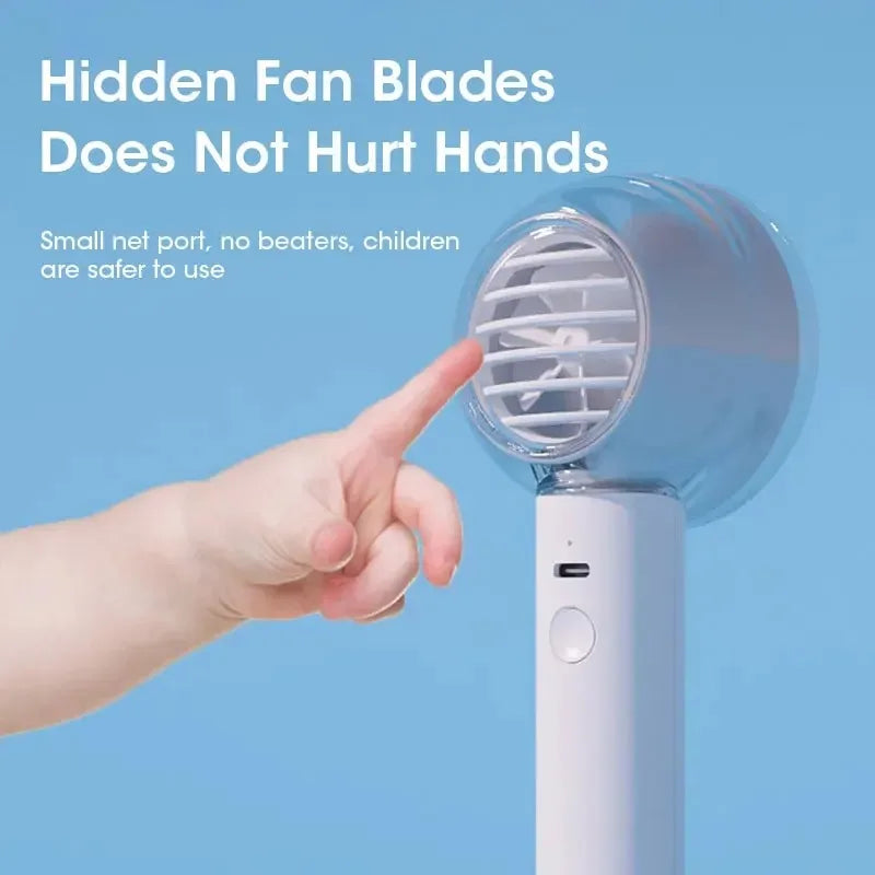 USB Rechargeable Mini Handheld Fan – 3-Speed Portable Cooler Handheld Portable Fan SPOT